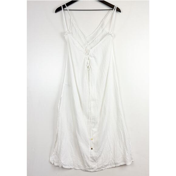 NWT Aerie Gauze Midi Tank White Dress Flowy Side Slits - M - Picture 4 of 9